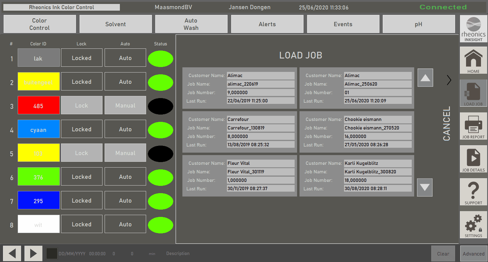 Figure 3b: Loading a pre-existing job for repeat run