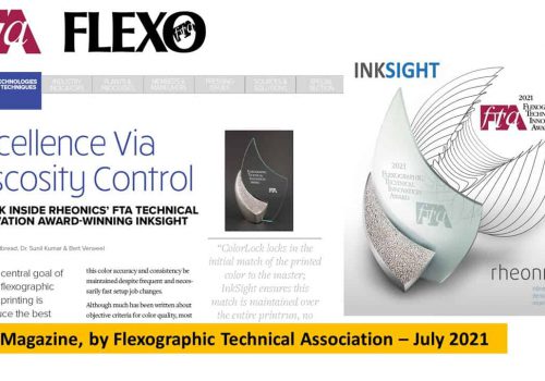 FTA Flexo Magazine Features Rheonics FTA Technical Innovation Award Winning Technology – “Excellence Via Viscosity Control”
