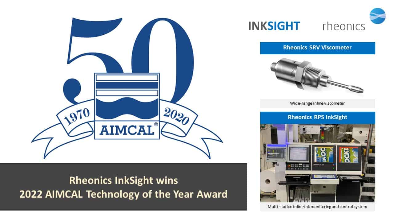 Rheonics’ InkSight wins 2022 Technology of the Year AIMCAL Awards